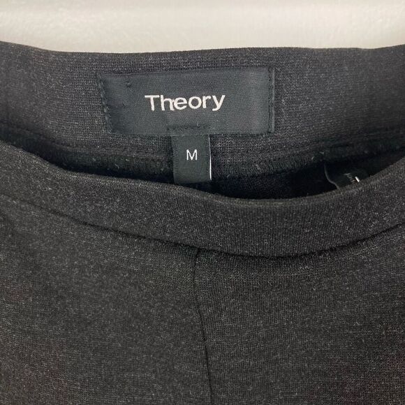 Theory Pull On Pants Charcoal Aurore Sabali Knit Mid Rise Stretch Leggings sz M - Picture 2 of 7